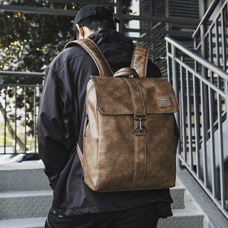 Faux Leather Washed Backpack Coffee - One Size