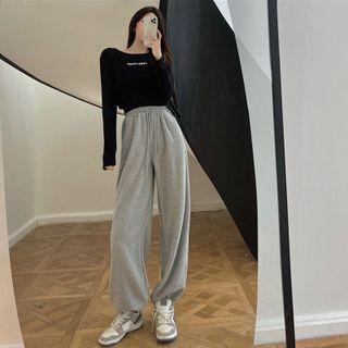 Set: Camisole Top + Cape Top / Lightweight Loose-fit Sweatpants