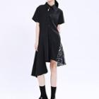 Asymmetric Short-sleeve A-line Shirt Dress