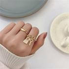 Lock Chain Open Ring Gold - One Size