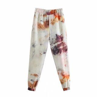 High-waist Tie-dye Print Jogger Pants