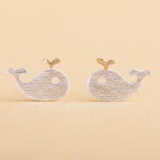 925 Sterling Silver Whale Earrings