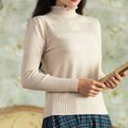 Mock-neck Cutout Sweater