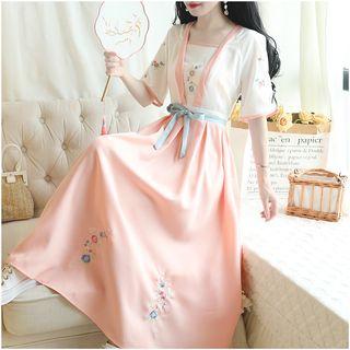 Embroidered Bow Dress