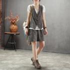 Set: Pinstriped Vest + Shorts Vertical Stripes - Gray - One Size