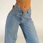 Plain Cut-out Jeans