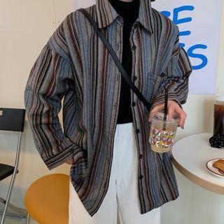 Long-sleeved Striped Shirt Stripe - One Size