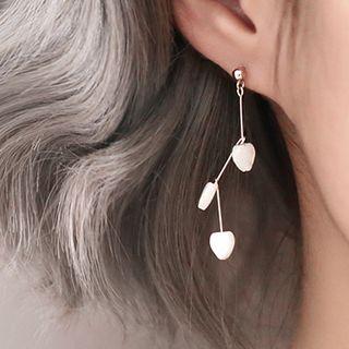 925 Sterling Silver Shell Heart Dangle Earring