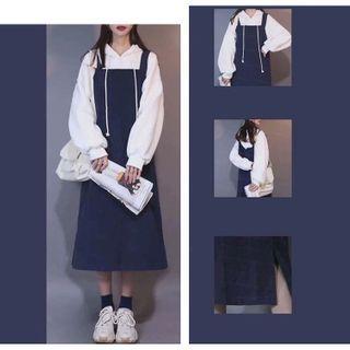Plain Hoodie / Pinafore Dress / Set