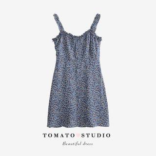 Printed Floral Ruffle A-line Mini Dress