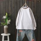 Embroidered Mock Neck Blouse