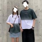 Couple Matching Short-sleeve Two Tone T-shirt