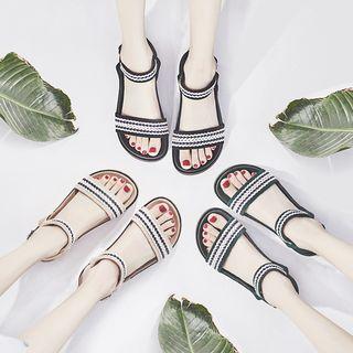 Woven Panel Platform Sandals