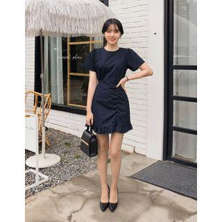 Dali Hotel Frilled Linen Blend Dress