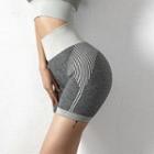 Striped Panel Yoga Shorts