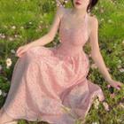 Halter Floral Print Midi Corset Dress