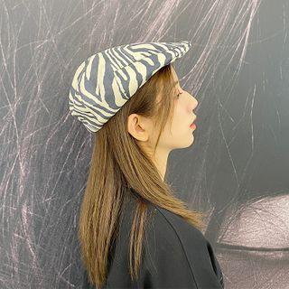 Zebra Print Beret Hat As Shown In Figure - M