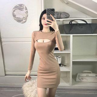 Cutout-front Mini Bodycon Dress