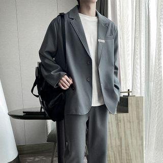 Plain Blazer / Straight Leg Dress Pants