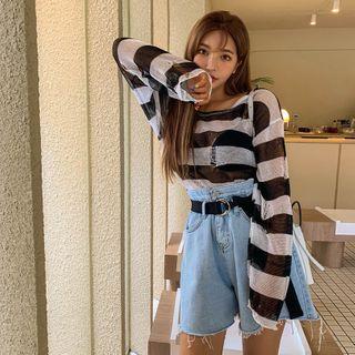 Distressed Striped Summer Sweater