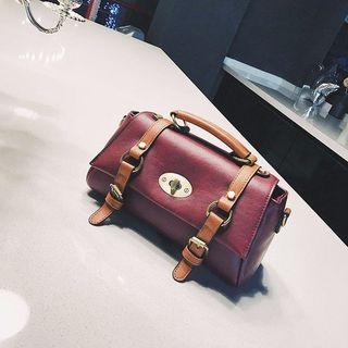 Two-tone Faux-leather Shoulder Bag