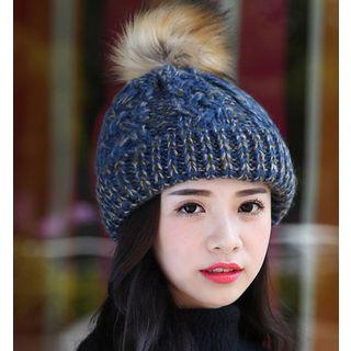 Fluffy Mesh Panel Beanie