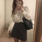 Puff-sleeve Blouse Cream - One Size