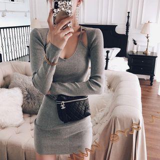 Spaghetti Strap Mini Bodycon Knit Dress