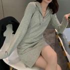 Long-sleeve Hooded Mini A-line Dress