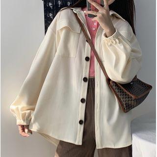 Single Breasted Jacket Milky White - One Size