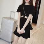 Cutaway-trim Mini T-shirt Dress