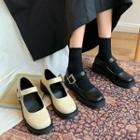 Floral Buckled Mary Jane Shoes
