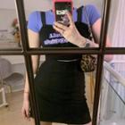 Cap-sleeve Top / Lettering Camisole Top / Mini Pencil Skirt