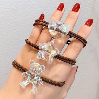 Transparent Heart / Star / Bear Hair Tie