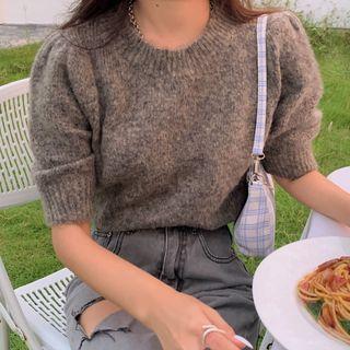 Short-sleeve Plain Sweater