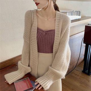 Ribbed Knit Bandeau / Cardigan