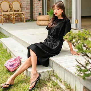 Cotton Drawcord T-shirt Dress