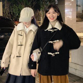 Faux Shearling-panel Toggle Jacket