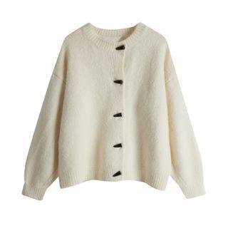 Round Neck Toggle Button Cardigan