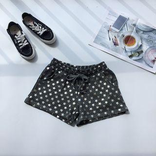 Drawstring Star Print Shorts