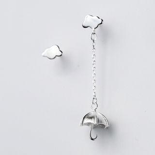 925 Sterling Silver Cloud Non-matching Drop Earring