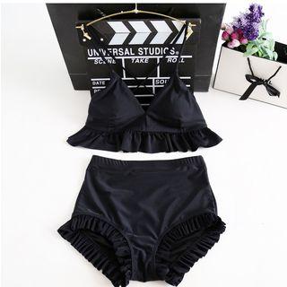 Cross-back Ruffled Bikini