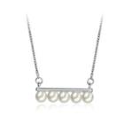 Fashion Elegant Row Of Pearl Necklaces Silver - One Size