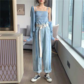 High-waist Loose-fit Jeans With Belt