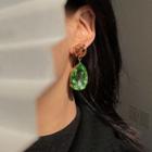 Rhinestone Drop Earring 1 Pair - Clip On Earring - Asymmetric - One Size