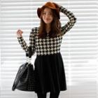 Houndstooth A-line Dress