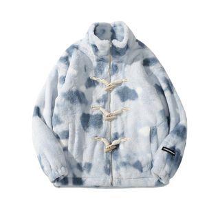 Tie-dyed Toggle Zip-up Fleece Jacket