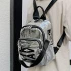 Lettering Convertible Patent Backpack Silver - One Size