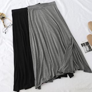 Side-slit Midi A-line Skirt