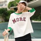 Letter Panel 3/4-sleeve T-shirt